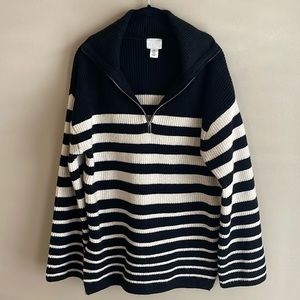 H&M Rib Knit Half Zip Sweater
